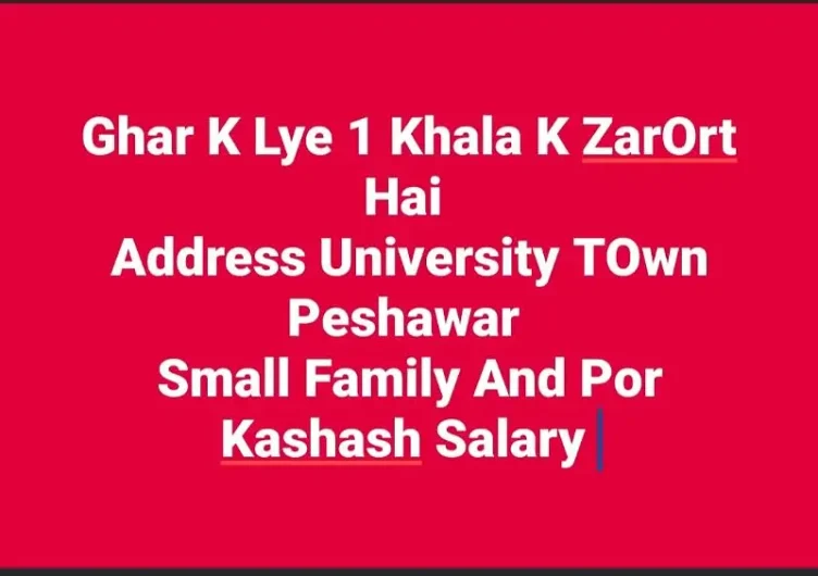 House Keeper (Female) University Town, Peshawar