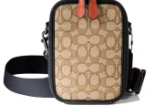 Coach Men’s Stanton Crossbody In Signature Jacquard – Khaki / Black Multi