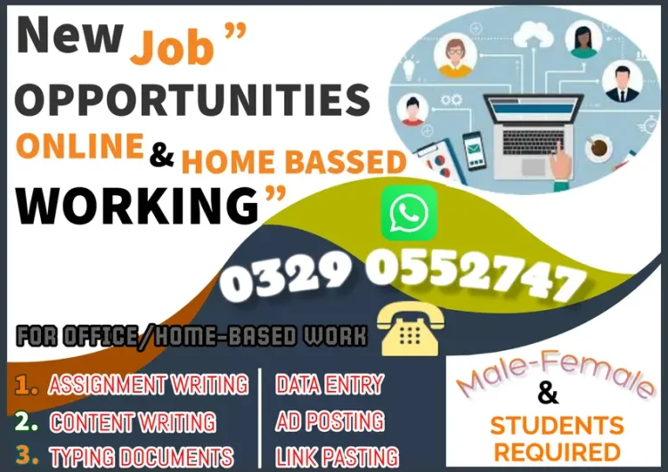 Part Time Full Time Job / Data Entry Job / Typing job / Assignment Job Commercial Market, Rawalpindi