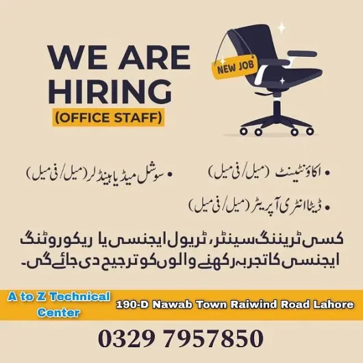 We ARE HIRING Nawab Town, Lahore