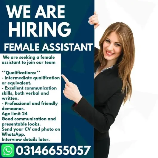 Female Tours Assistant Required || Jobs Gulberg 3, Lahore