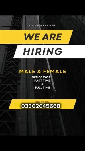 we are hiring male and female candidate Zaman Town, Karachi