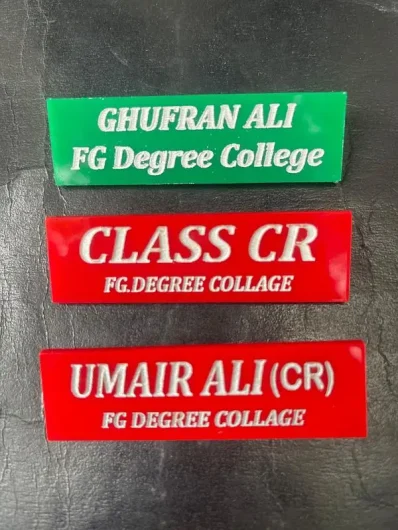 Rs 300 custom name badges available Kohat Road, Peshawar