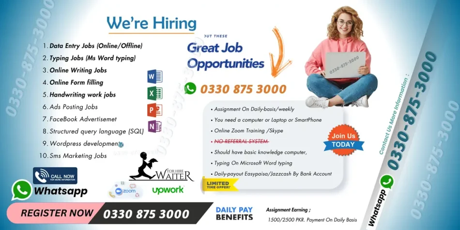 Simple Data Entry jobs available Daily-basis payout Easypaisa jazzcash Korangi Road, Karachi