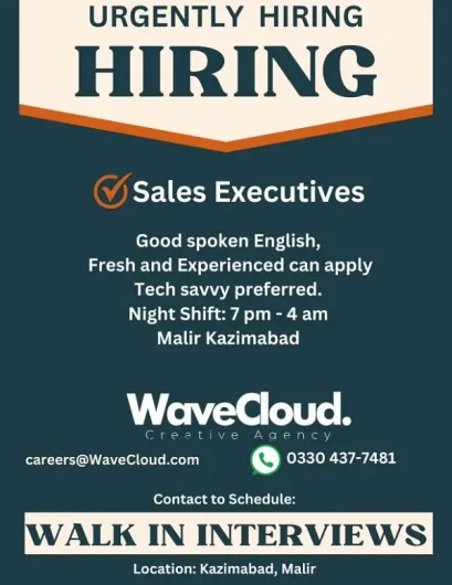 Sales Executive for Call Centre Model Colony, Karachi