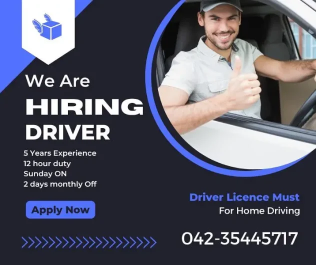 Driver | Jobs | Male Staff | Home Driver Sabzazar, Lahore