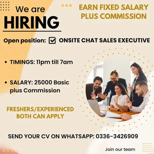 ONSITE CHAT SALES EXECUTIVE Gulshan-e-Iqbal Town, Karachi