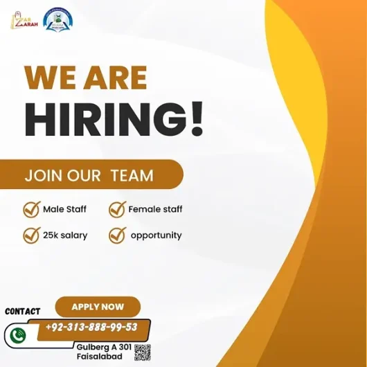 urgent hiring Gulberg, Faisalabad