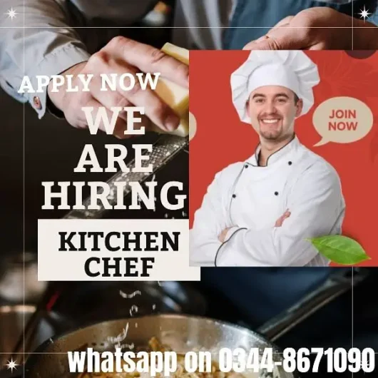 We are looking for skilled Kitchen Chef who can prepare pizza,burgers Dalazak Road, Peshawar