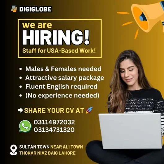 We Are Hiring as Facebook Chat Spot Sultan Town, Lahore