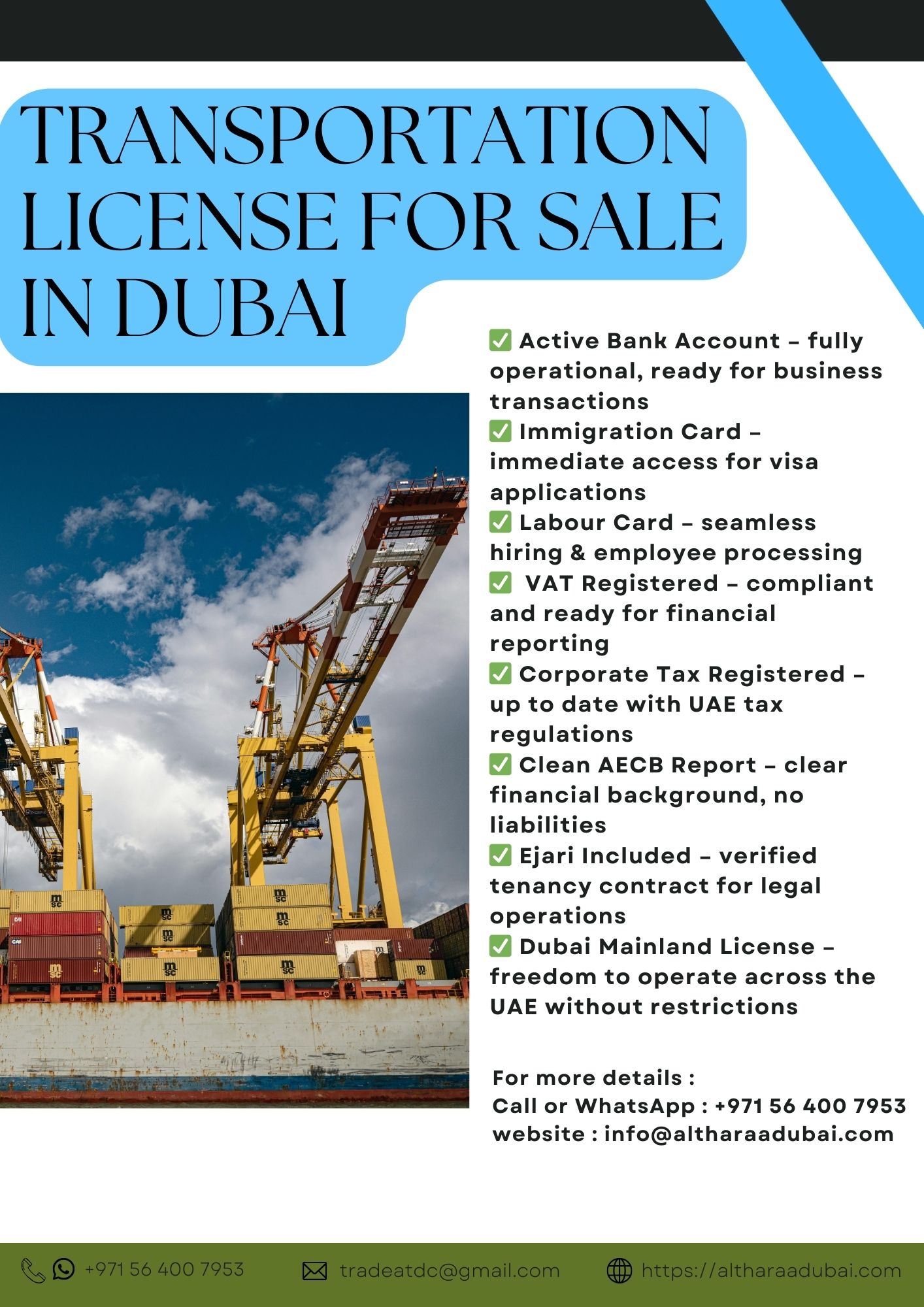 Transportation License for Sale