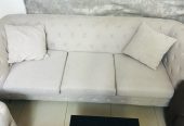 Elegant Cream Tufted Sofa For Sale