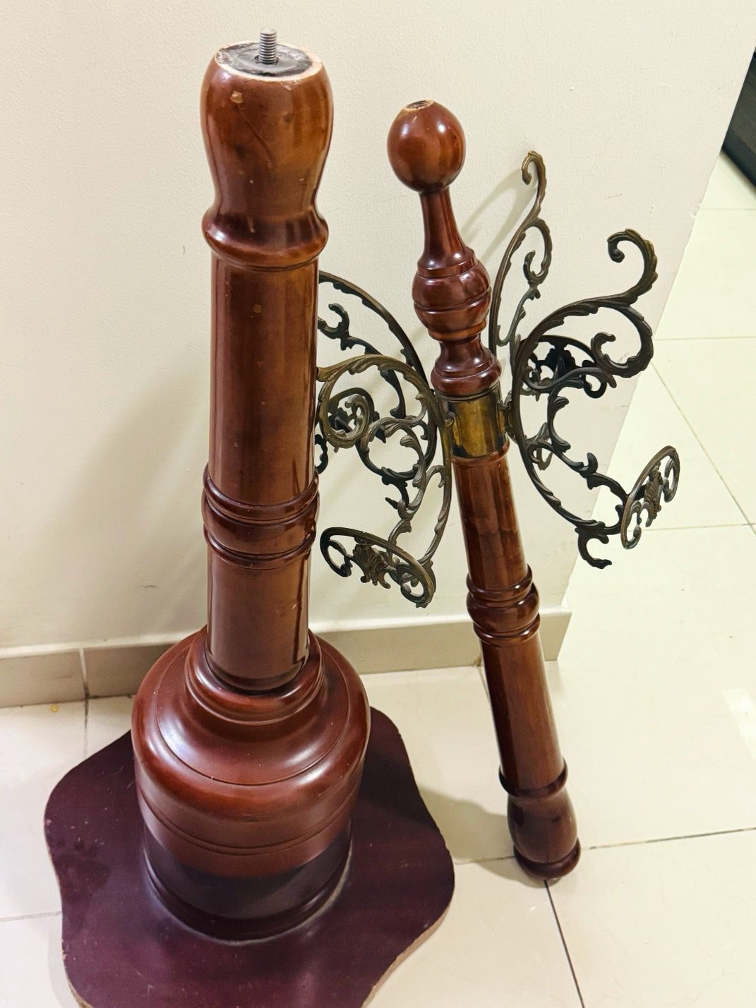 Elegant Wooden Coat Rack with butterfly Design