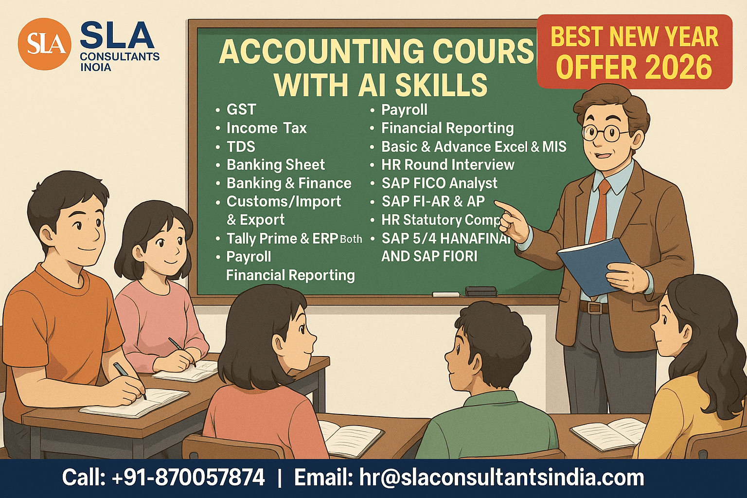 Best Accounting Course Institute in Delhi NCR by SLA Accounting, Taxation and Tally Prime Institute in Delhi NCR, [ 2026 Learn New Skills of Accounting & Finance for 100% Job] in SBI Bank