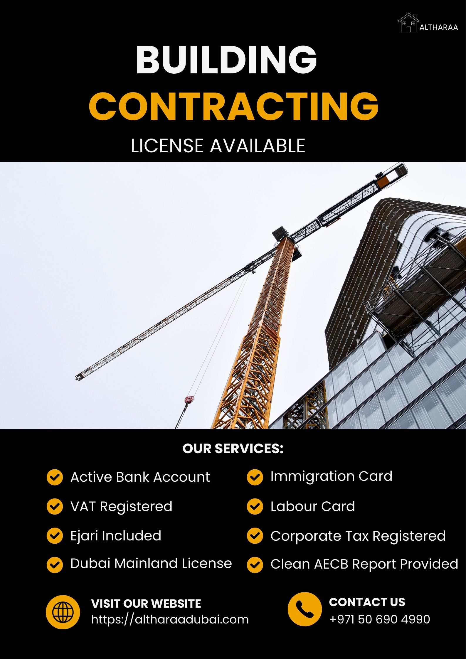 Building Contracting license for sale in Dubai – ready to operate immediately